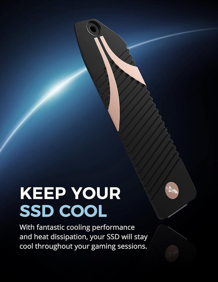 SABRENT PS5 M.2 Kühler, Aluminium SSD NVMe Kühlkörper, m.2 Heatsink mit Wärmeleitpad speziell Design