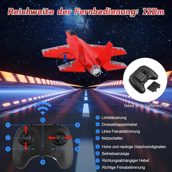 Henakmsl RC Flugzeug 2CH F35 Ferngesteuertes Flugzeug Spielzeug HW39 Fighter 2.4GHz RTF für Anfänger