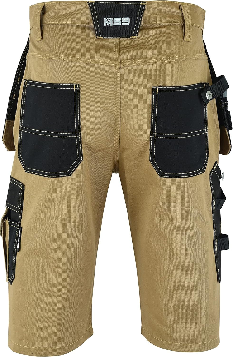 MS9 Herren Arbeitsshorts Kurze Arbeitshose Cargoshorts mit Holstertaschen Werkzeugtaschen Multifunkt