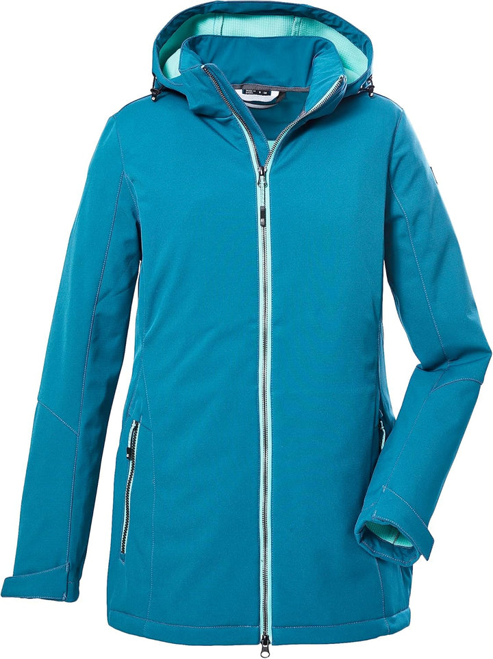 Killtec Damen Kow 8 Wmn Sftshll Jckt Softshelljacke/Outdoorjacke mit abzippbarer Kapuze, 38 dunkel a