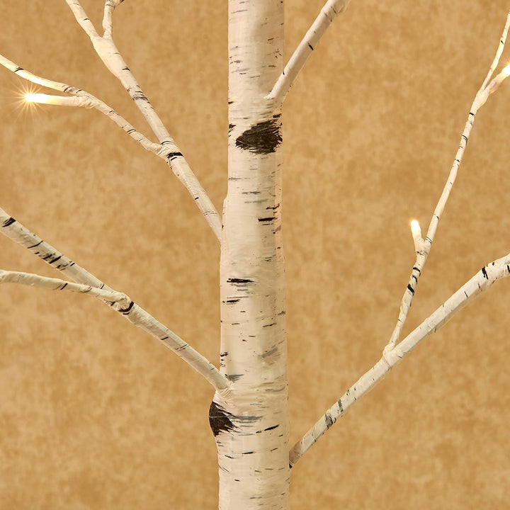 Hairui LED Baum Warmweiss 72LEDs Birke Lichterbaum 120CM Künstlicher Weihnachtsbaum mit Teilweise Fu