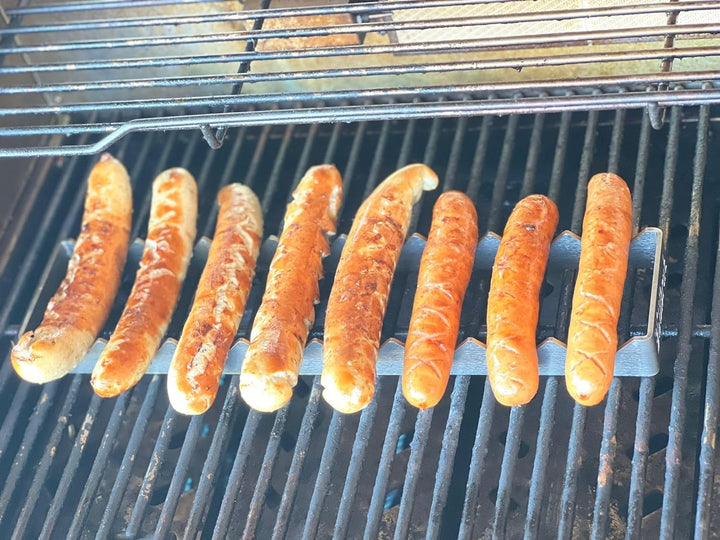 360Brat 8er Halterung Bräter 8.9 Bratwursthalter Edelstahl 3mm BBQ Gestell für 8 Würste