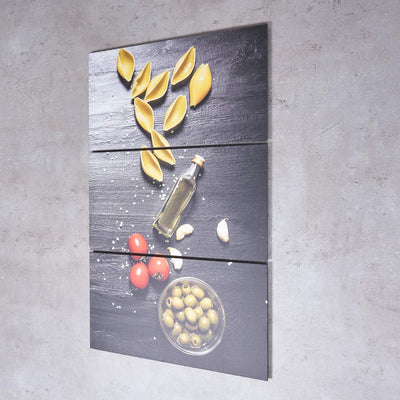 3er Set Wandbild B x H 40x60cm Aluminium Dibond Pasta Küche Deko Wanddekoration Aluschild Alu-dibond