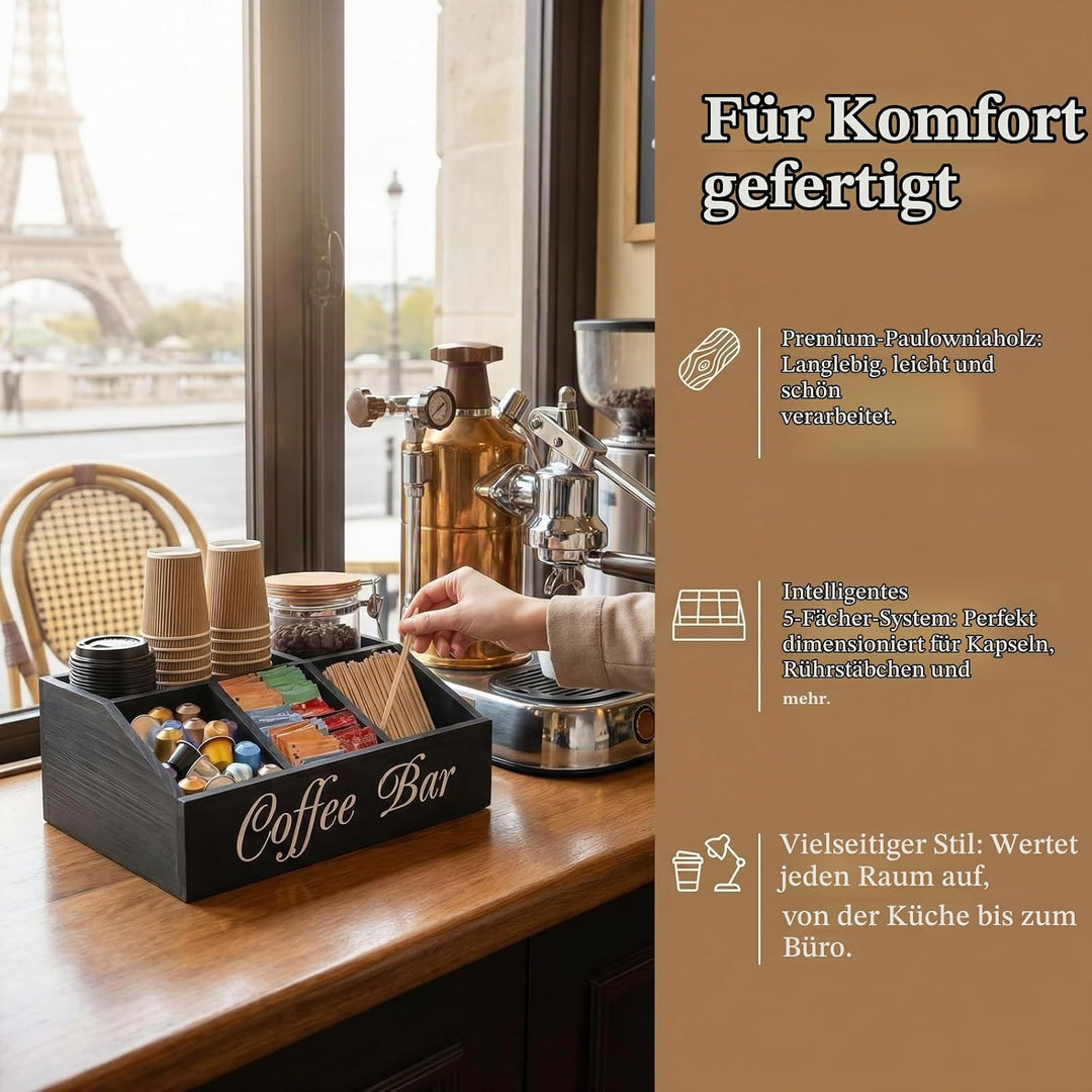 Kaffee Organizer Holz Kaffeebar Möbel, Coffee Bar Organizer Holz Kaffee Spender Organizer-aufbewahru