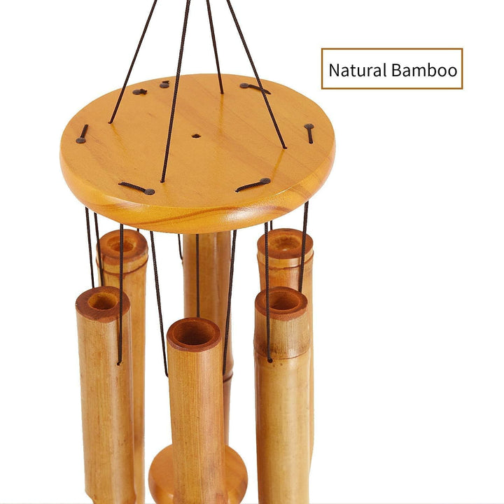RDUTUOK Bambus-Windspiel, Gedenkspiel, Holz, gross, für drinnen und draussen, 81,3 cm, Windspiel für