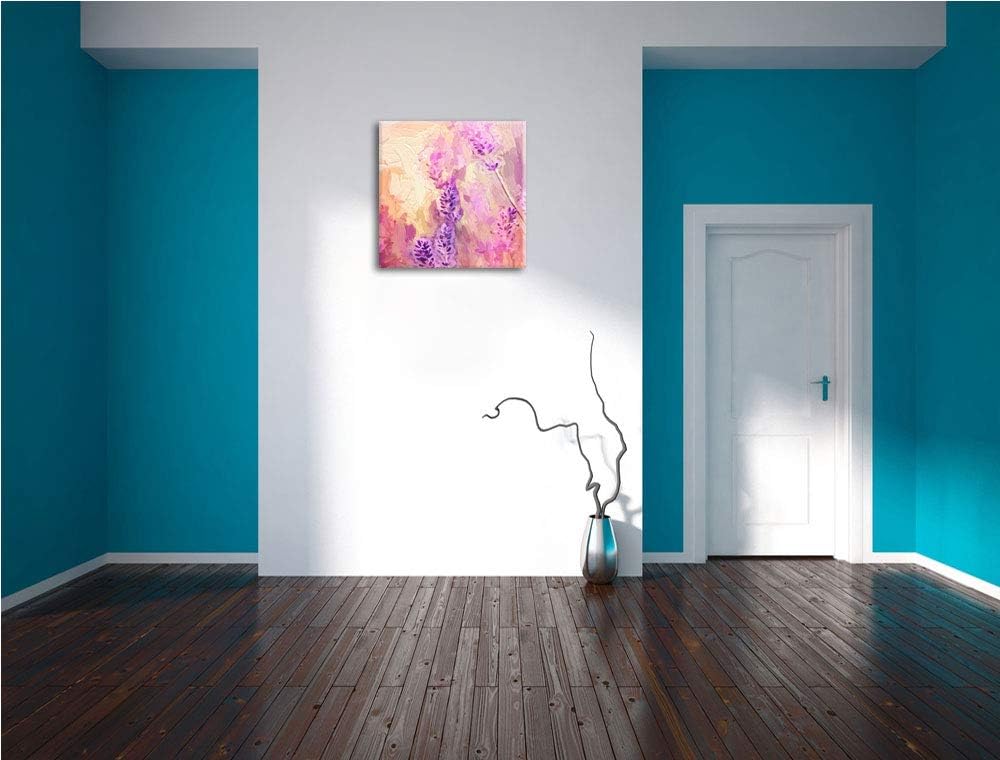 schöner Lavendel, Format: 70x70 auf Leinwand, XXL riesige Bilder fertig gerahmt mit Keilrahmen, Kuns