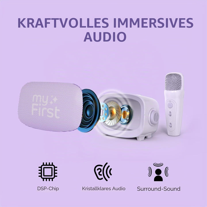 myFirst Voice 2 Karaoke für Kinder – Tragbare kabellose Karaoke-Maschine mit Bluetooth, Echo-Verstär