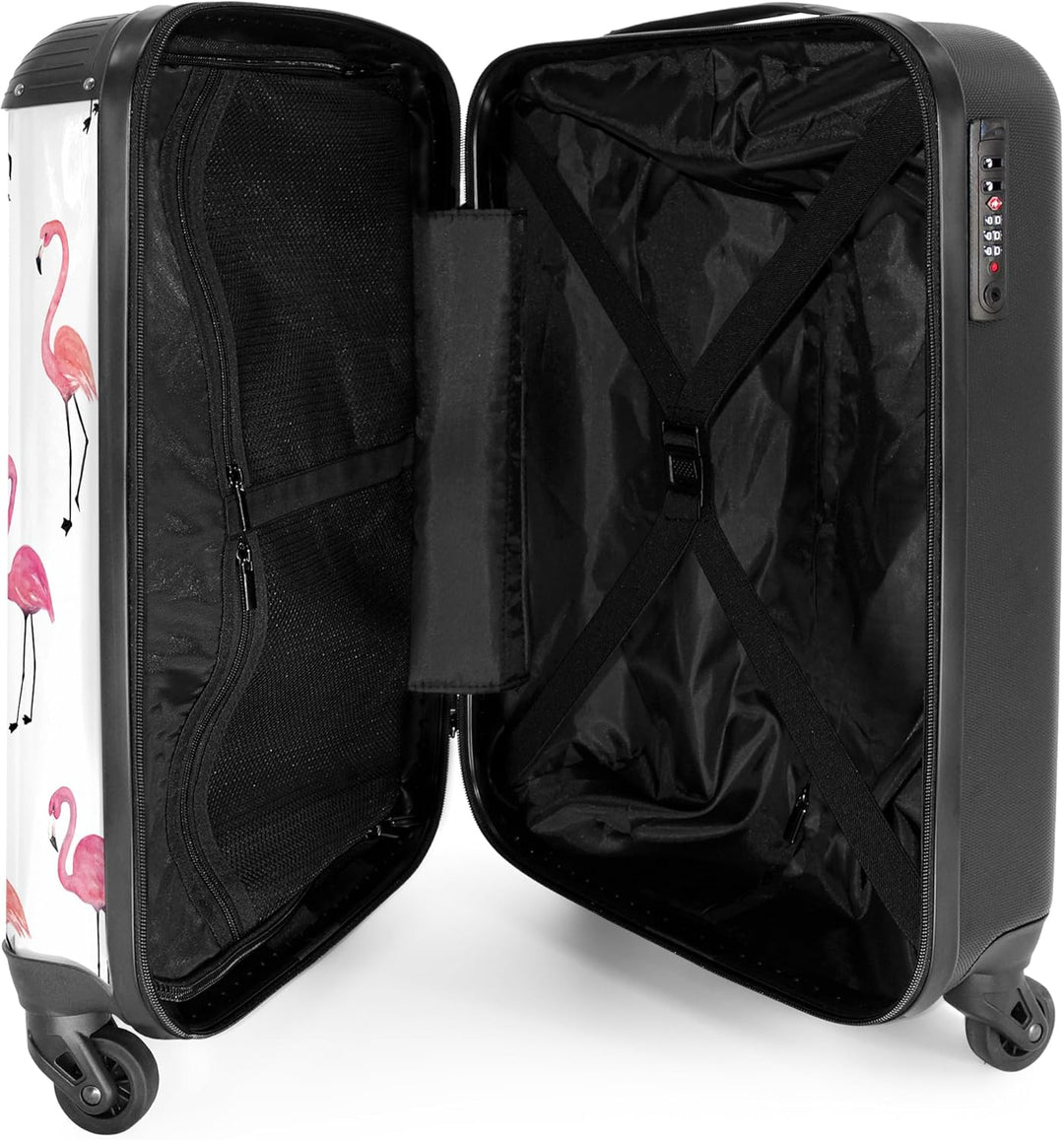 NoBoringSuitcases.com® Kinderkoffer Mädchen Reisekoffer mit Rollen Handgepäck Koffer Tiermotiv - Fla
