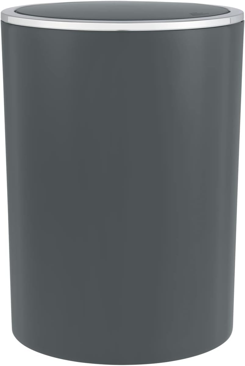 WENKO Schwingdeckeleimer Mod, Inca eleganter 5 Liter Badezimmer-Mülleimer mit schwenkbarem Deckel au