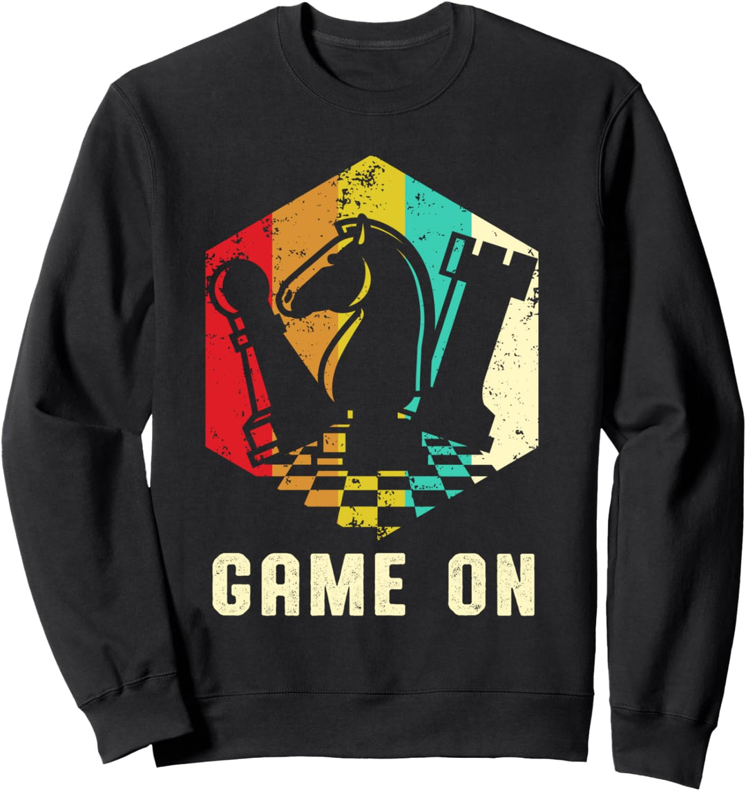 Vintage Schachfiguren Retro Schach Brettspiel Schachspieler Sweatshirt