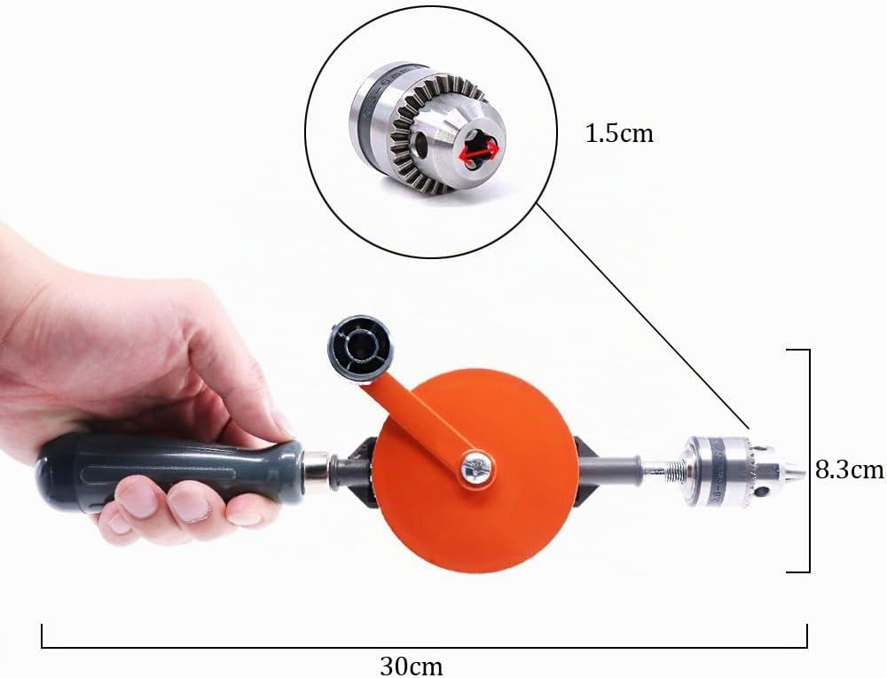 Swpeet 1/4 Zoll (0.6-6mm) Handbohrmaschine mit 13 Stahlbohrern (40–98 mm),Leistungsstark Spannfutter