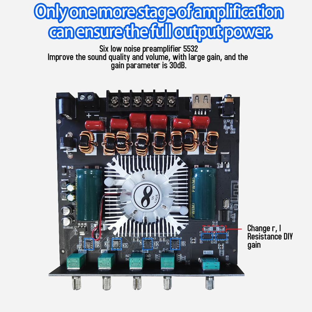 ZK AS21 Audio Verstärkerplatine DC16~38 V 2.1Channel Digitalverstärker Modul mit TPA3255 Chip 220W ~