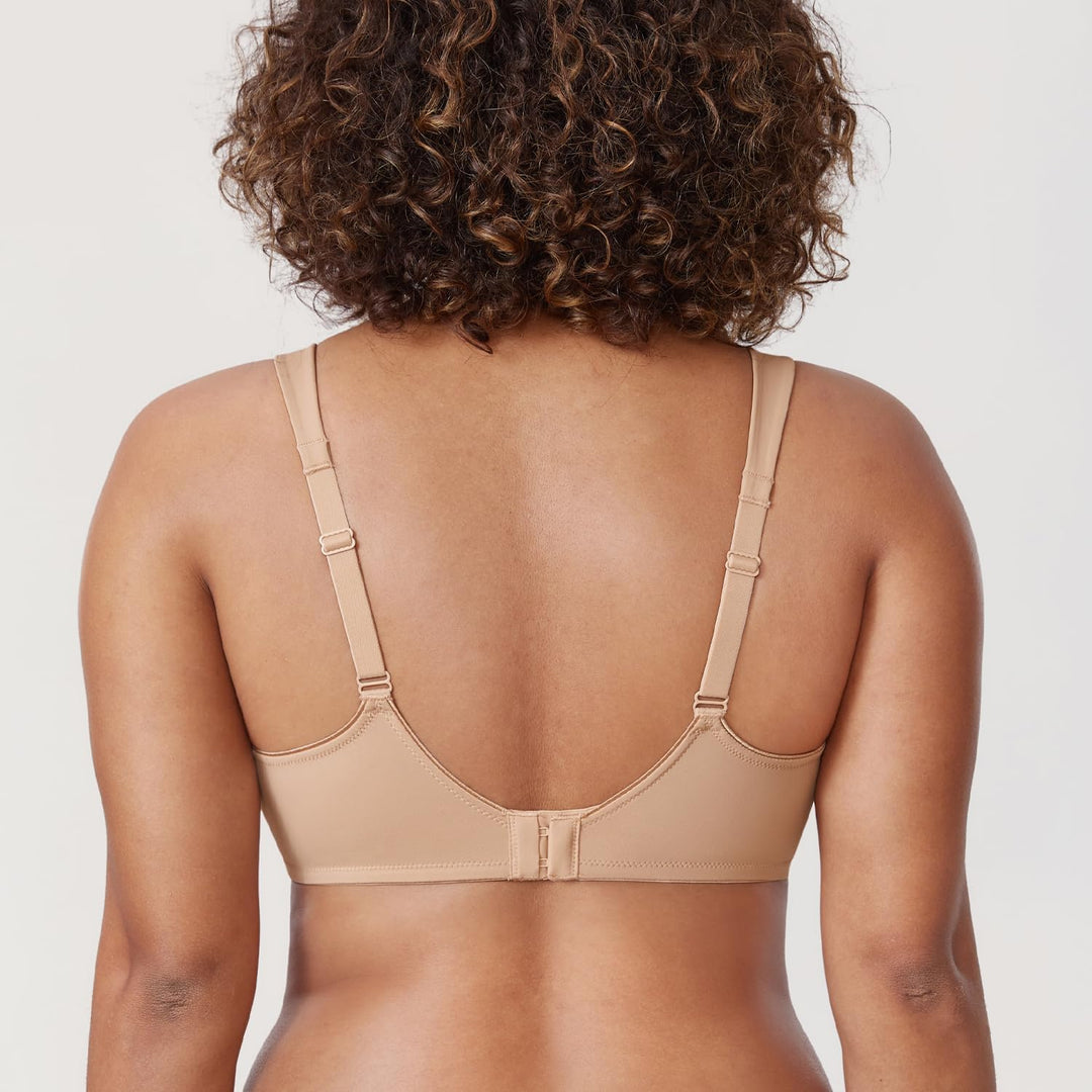 DELIMIRA Damen T-Shirt Minimizer BH mit Bügel Grosse Grössen Ohne Gepolstert 75C Taupe-tan, 75C Taup