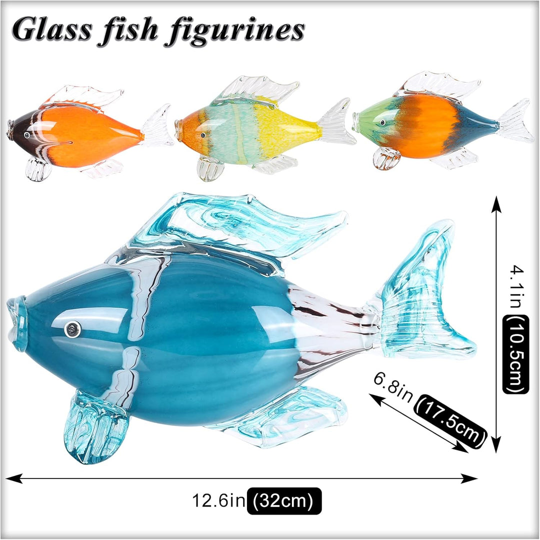 oliruim Farbige tropische Glas-Fisch-Statue Home Desktop Dekoration (AE-1), Ae-1