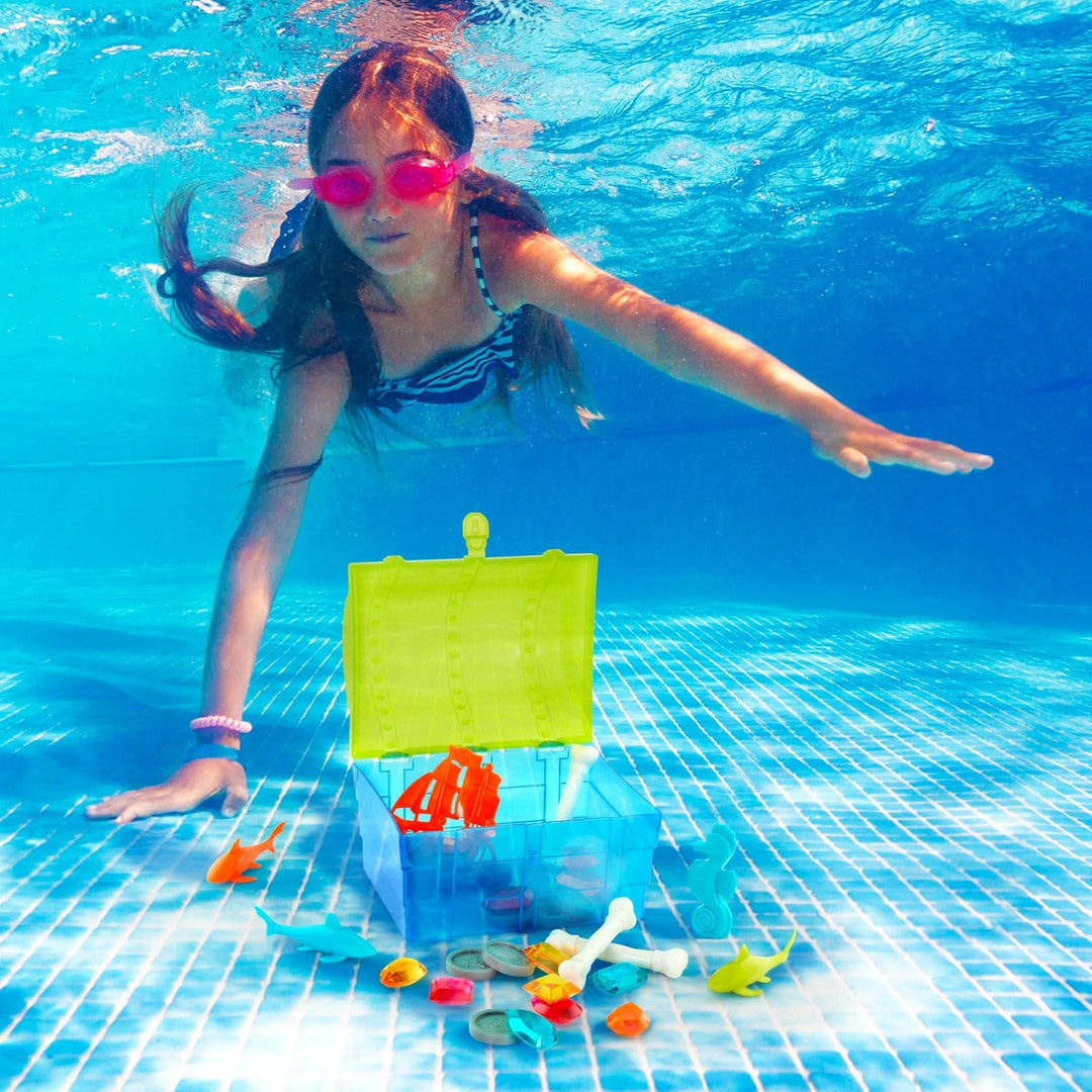 Battat – Piratentaucher-Set – Tauchen Spiel für Kinder – Wasser & Pool Spielzeug – Piraten-Schatztru