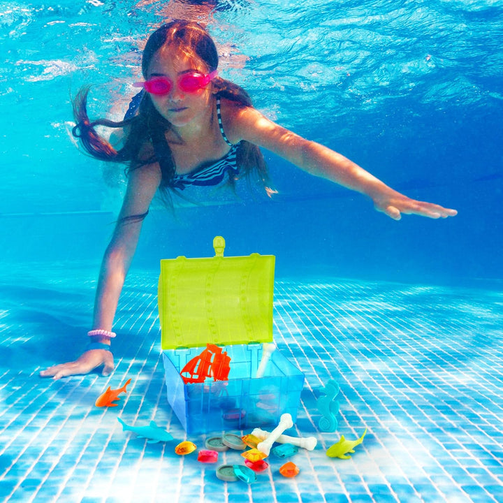 Battat – Piratentaucher-Set – Tauchen Spiel für Kinder – Wasser & Pool Spielzeug – Piraten-Schatztru
