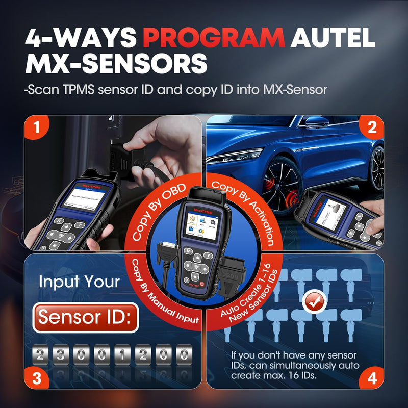 Autel MaxiTPMS TS501 TPMS Tool OBD2 Reifen Druck Monitor System Diagnosegerät für TPMS Sensoren Akti