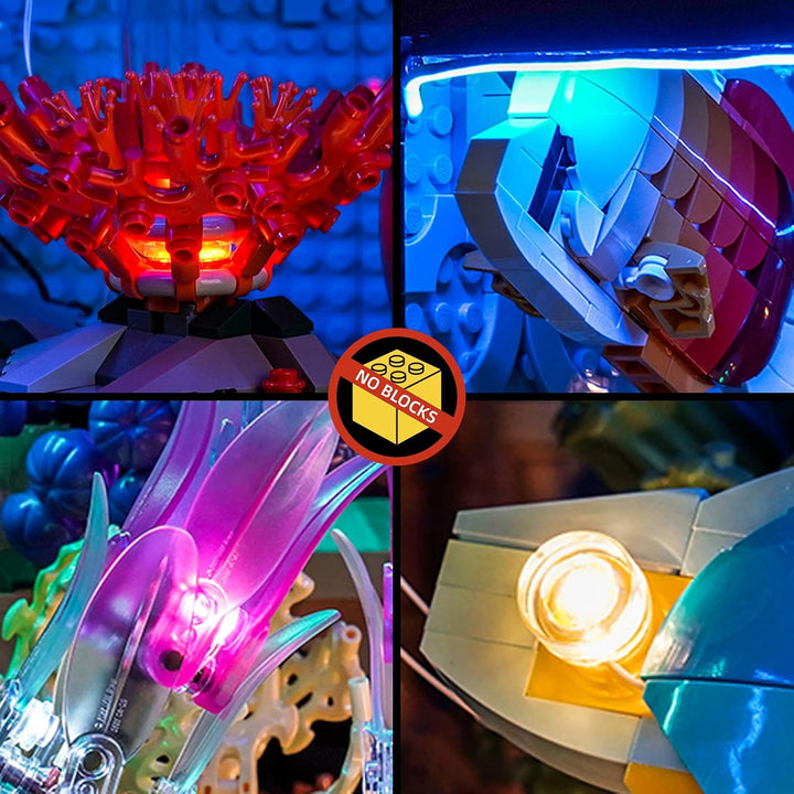BrickBling Fernbedienung Licht-Kit Kompatibel mit Lego Tropical Aquarium 10366 (Kein Modell), Led Be