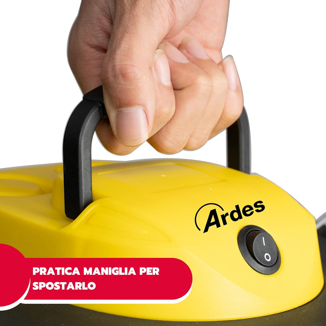 ARDES - AR4A12 ASHPIRO 12 Professioneller Aschesauger, 12-l-Behälter, waschbarer Vliesfilter, Asches