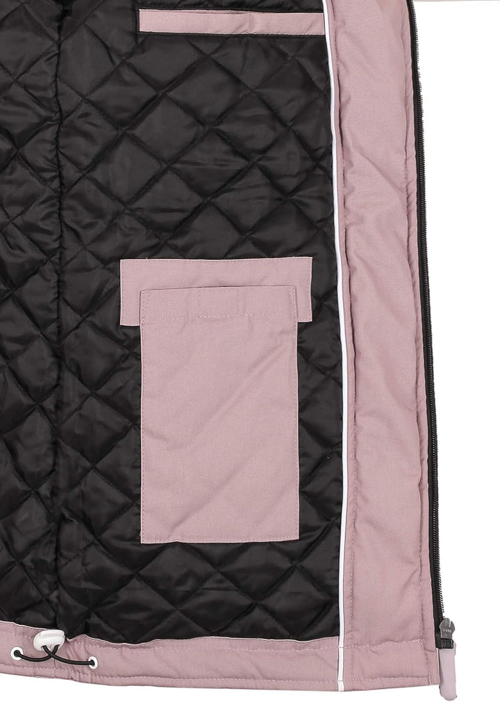 Sublevel wattierte Damen Winter-Jacke Color-Block im Style Light-Rose S