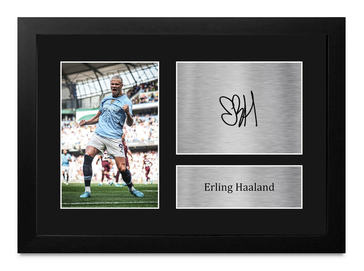 HWC Trading FR A4 Erling Haaland Manchester City Geschenke Gedrucktes Signiertes Autogramm Foto für