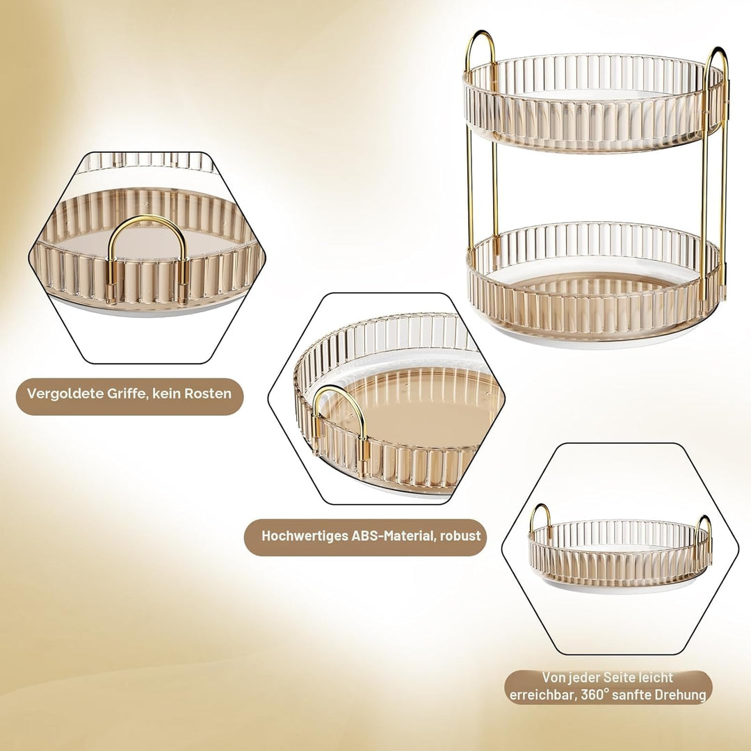 MOACC Make Up Kosmetik Organizer, 360° Drehbar Aufbewahrung, Schmink Organizers für Dresser Schminkt