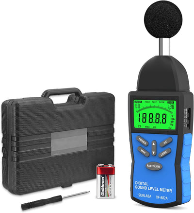 Digitaler Schallpegelmesser, Handheld Dezibelmesser 30-130 dB (A/C), ±1,5 dB Audio Volume Level Test