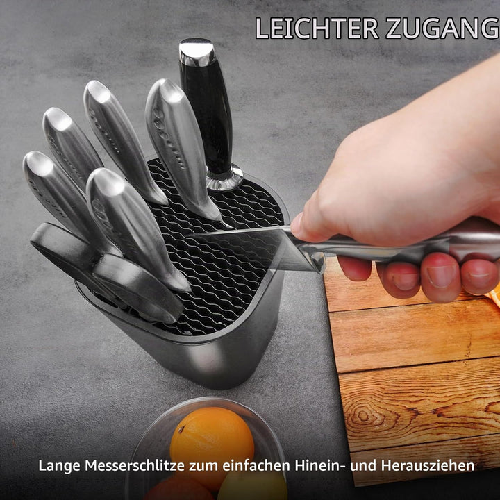 WELLSTAR Messerblock ohne Messer, Unbestückt Universal Messerblock,Messerhalter Platzsparender,Plast