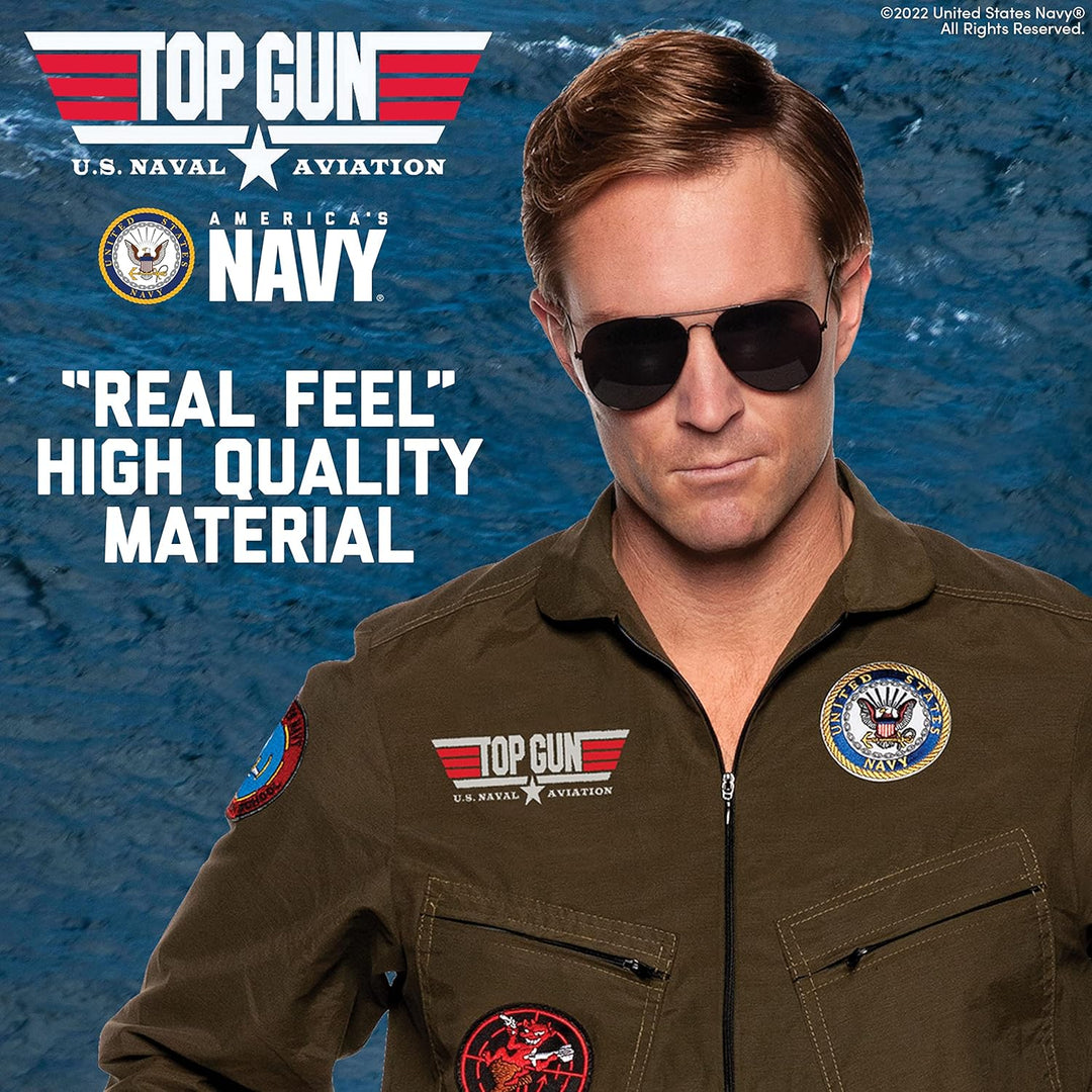 UNDERWRAPS US Navy Top Gun Men's Jumpsuit Fancy Dress Costume 2X-Large
