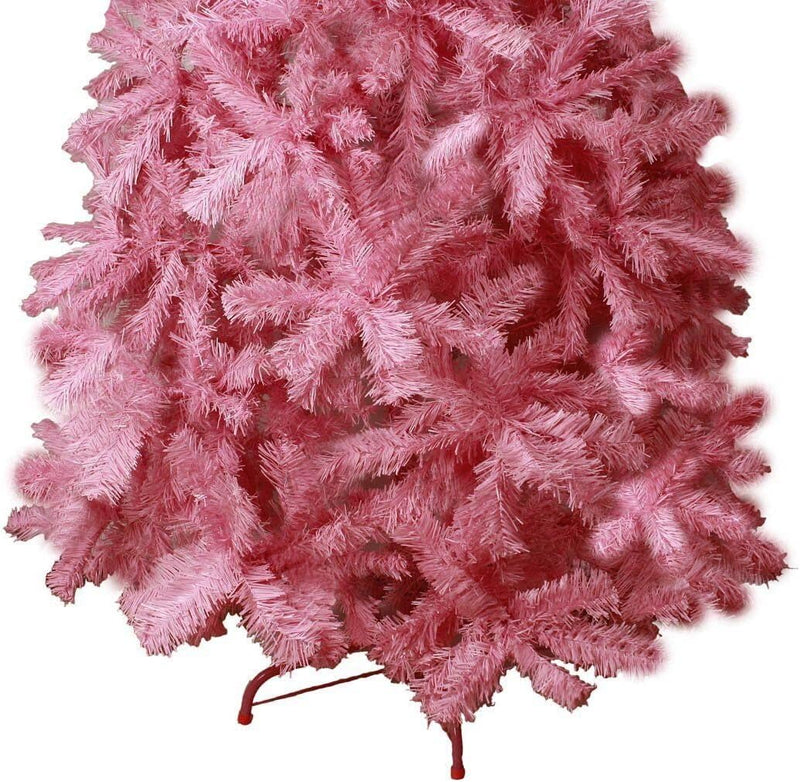 HAAC künstlicher Weihnachtsbaum in Farbe pink 150 cm Tannenbaum aufklappbar mit Metallständer Stände