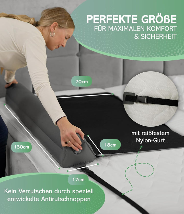 RAWVEL® Rausfallschutz aufblasbar Premium - [NEU 2024] - passend für alle Betten Zuhause & auf Reise