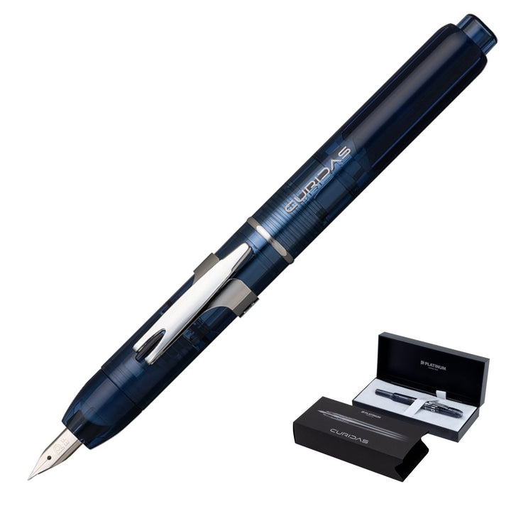PLATINUM Curidas PKN7000-50EF Füllfederhalter/EF Extra Fine/Einziehbar/Blau/Handgefertigt/mit Gesche