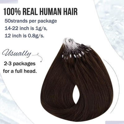 Hetto Extensions Echthaar Microring Dunkelbraun Extensions Microring Echthaar Remy Micro Loop Extens