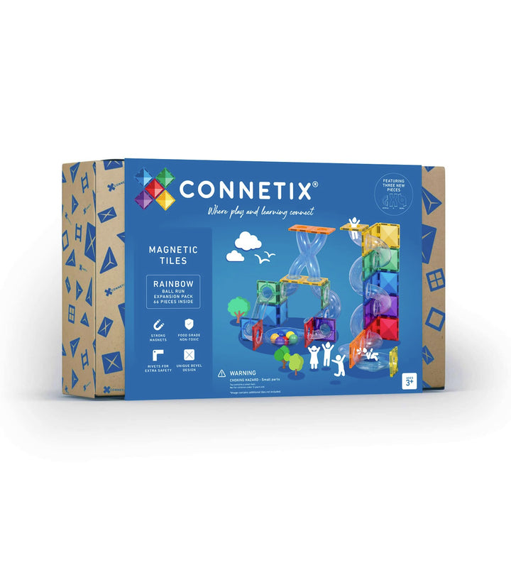 CONNETIX Magnetische Fliesen Regenbogen Ball Run Packen, 66 Stück