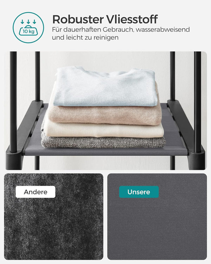 SONGMICS Aufbewahrungsschrank, tragbar, mit Aufhängestange, faltbar, Garderobe, Schlafzimmer, Arbeit