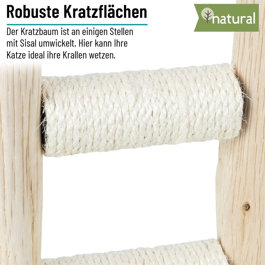 VOSS.pet Kratzbaum Morea 43 – Premium Kratzsäule mit Naturholz vom Tanoak Baum, Katzenkratzbaum für