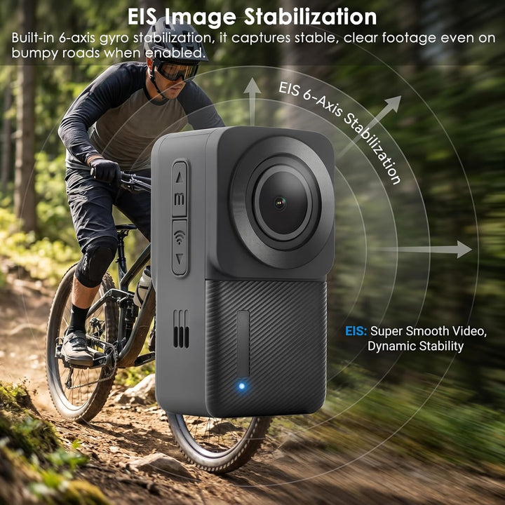 ydi wasserdichte Action Cam 5K/30 FPS, EIS Daumen Unterwasser Actionkamera 30M mit 1,3-Zoll Touchscr
