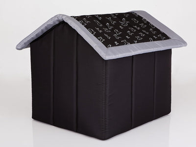 Hobbydog R4 BUDCWP14 Doghouse R4 60X55 cm Black with Dogs, L, Black, 1.4 kg Black L, Black L