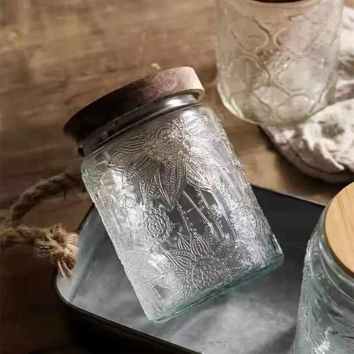 700ML Vintage Glasbehälter mit Deckel, 2er Set Vorratsdosen mit Deckel Luftdicht Glas Aufbewahrungsd
