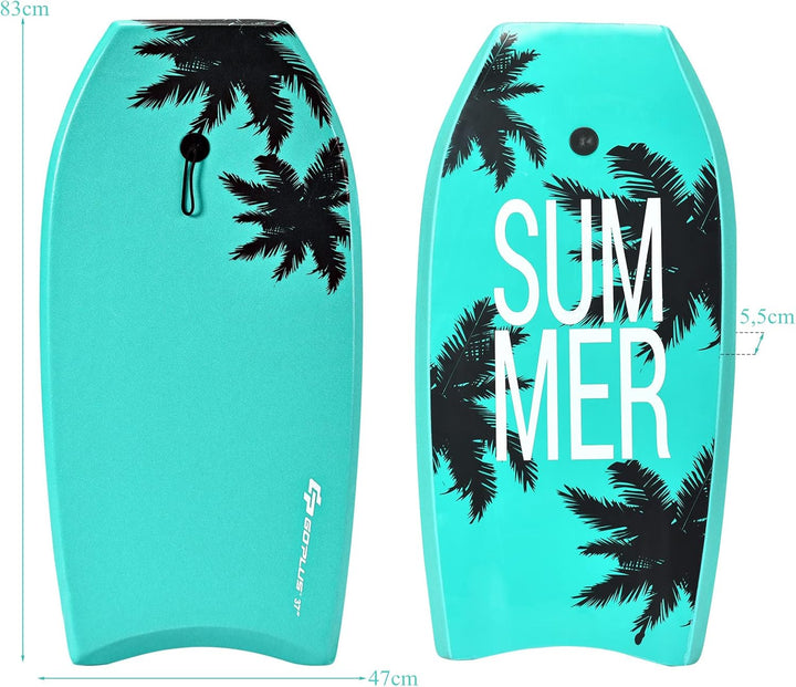 RELAX4LIFE Schwimmbrett tragbar, Schwimmboard mit Halteleine, Rutschfestes Surfbrett für Kinder & Er