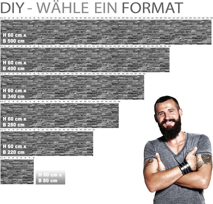 StickerProfis Küchenrückwand selbstklebend Glasoptik - STEINWAND Luxury - 1.8mm, Versteift, alle Unt