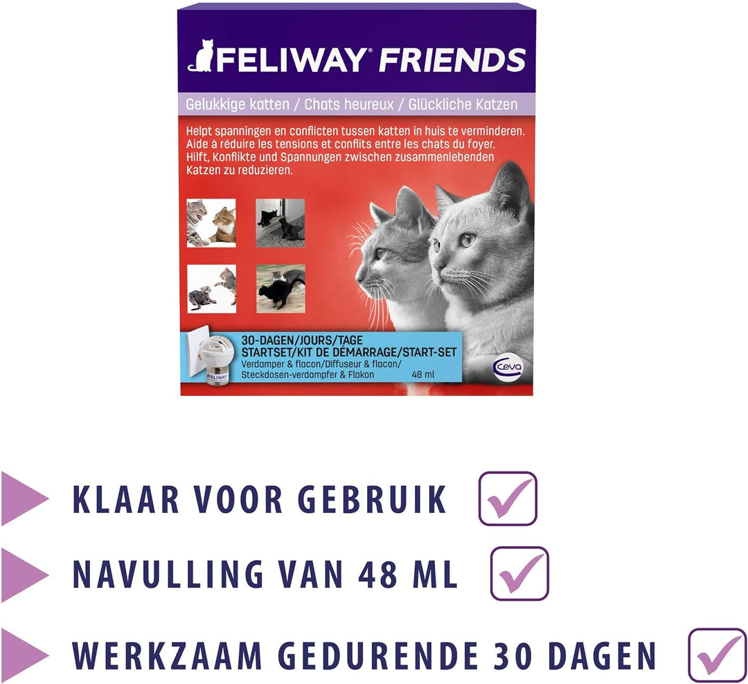 Feliway Friends – Anti Conflict voor Kat - Verdamper+ Navulling 48 ml