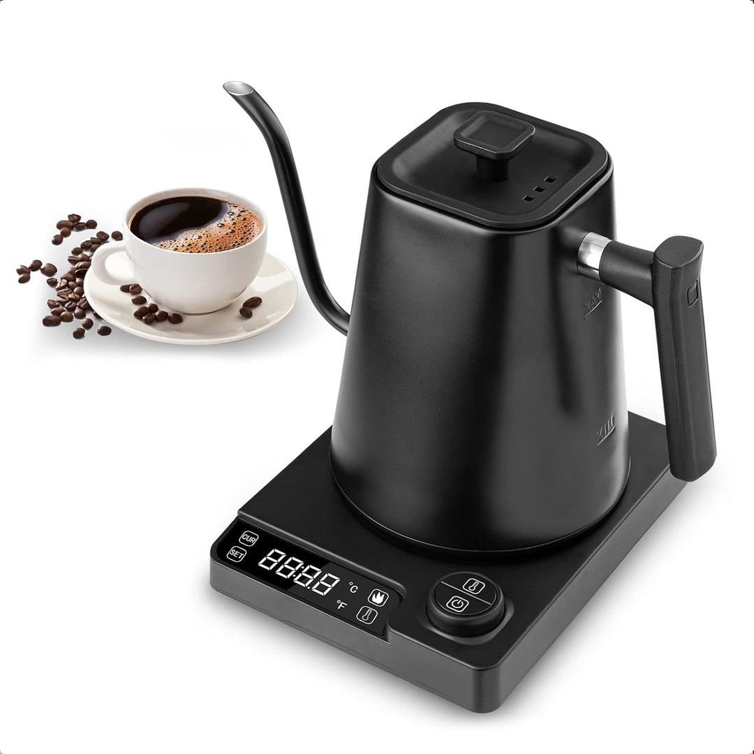 Fityou elektrischer Wasserkocher Schwanenhals,Temperaturregelung, 1200W,1L hohe Kapazität, Schnell k