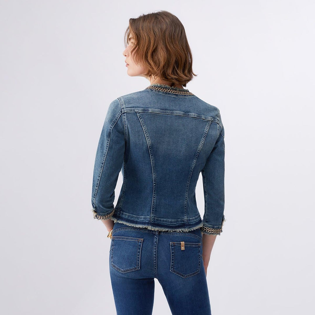 Liu Jo Damen Kate Jeansjacke 44 Blau (Den.blue Symbol Wash 77556), 44 Blau (Den.blue Symbol Wash 775
