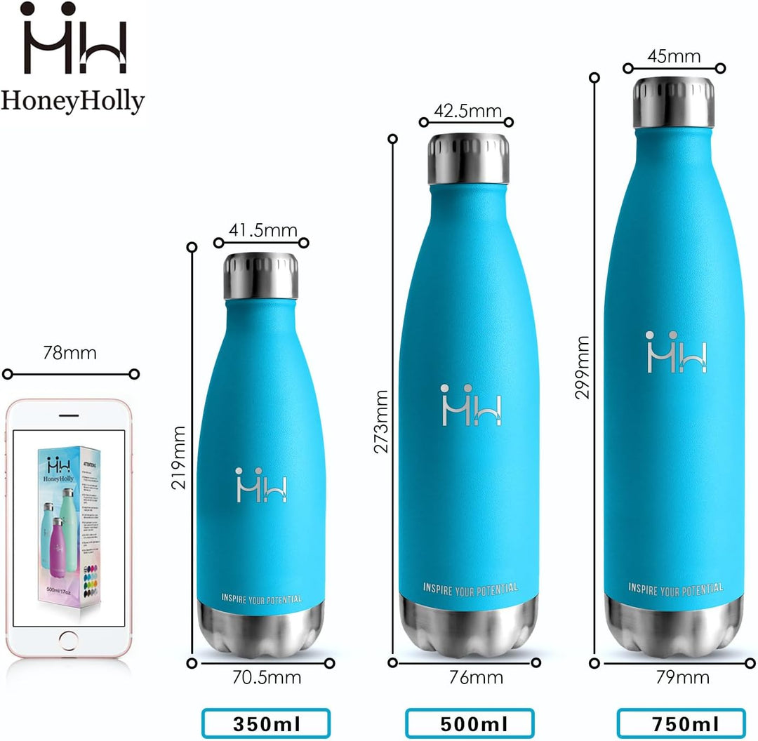 HoneyHolly Trinkflasche Edelstahl - 750ml - Thermosflasche, BPA-Frei, Trinkflasche Sport - Auslaufsi