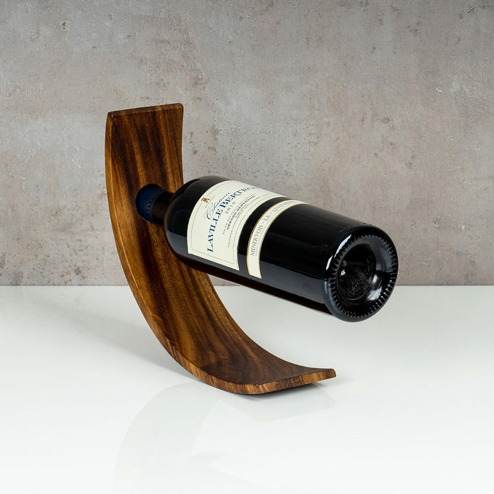 levandeo Weinflaschenhalter Holz Akazie B x T: 28 x 7,5cm Flaschenhalter Weinhalter Geschenkidee Nat