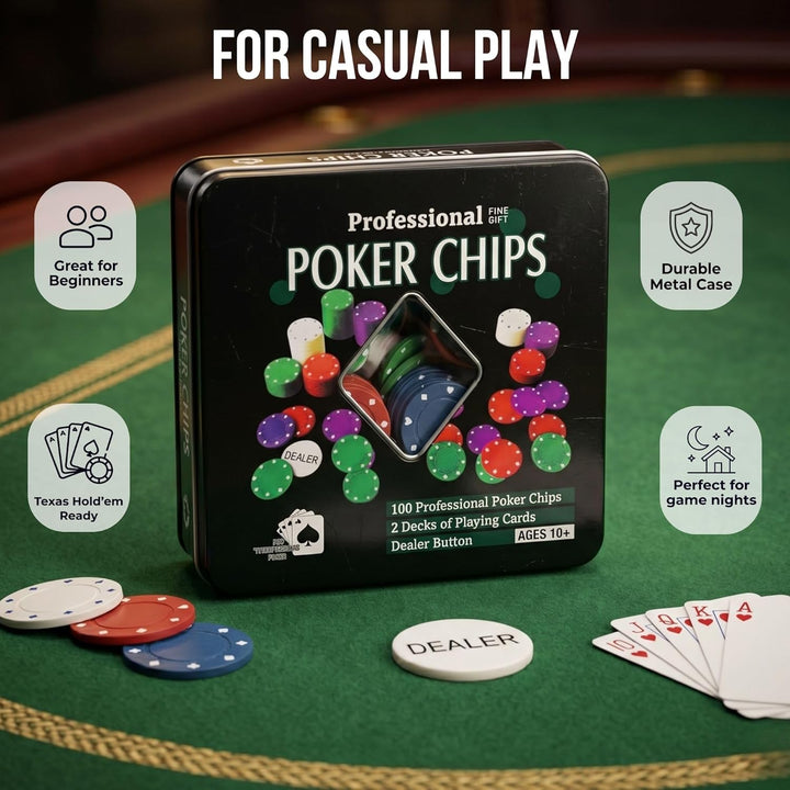 MAGIC SELECT Poker Set Spiel. Texas Holdem Poker Set Tragbar. Poker Komplett 100 Poker Chips, 2 Kart