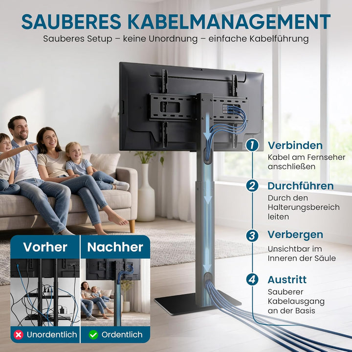 Xantron® Universal TV Ständer 37-75 Zoll/VESA 200x200-600x400 / Höhenverstellbarer, drehbarer TV Sta