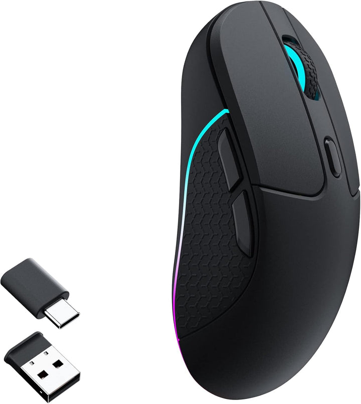 Keychron M3 Kabellose Maus, PAW3395-Sensor mit programmierbarer Makrotaste 26.000 DPI, unterstützt 2