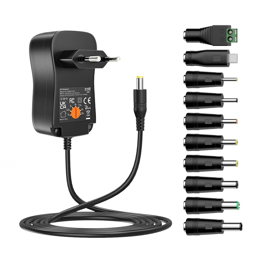 Zolt 36W Universal Netzteil AC zu DC 3V 4.5V 5V 6V 7.5V 9V 12V 1A 2A 3A Switching Netzteil Adapter m
